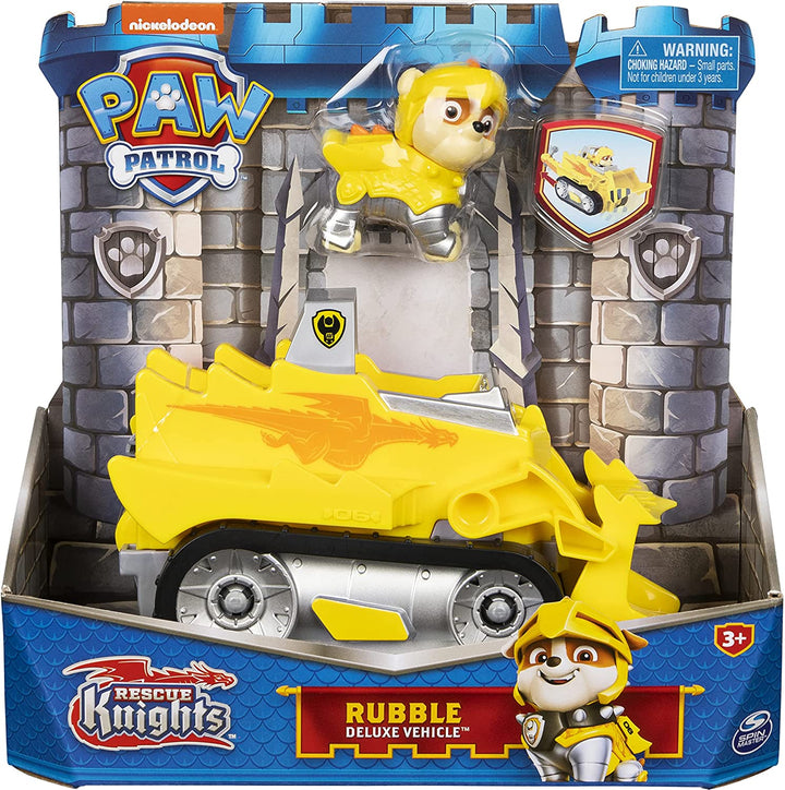 PAW PATROL 6063587, Rescue Knights Rubble Transforming Car with Collectible Acti