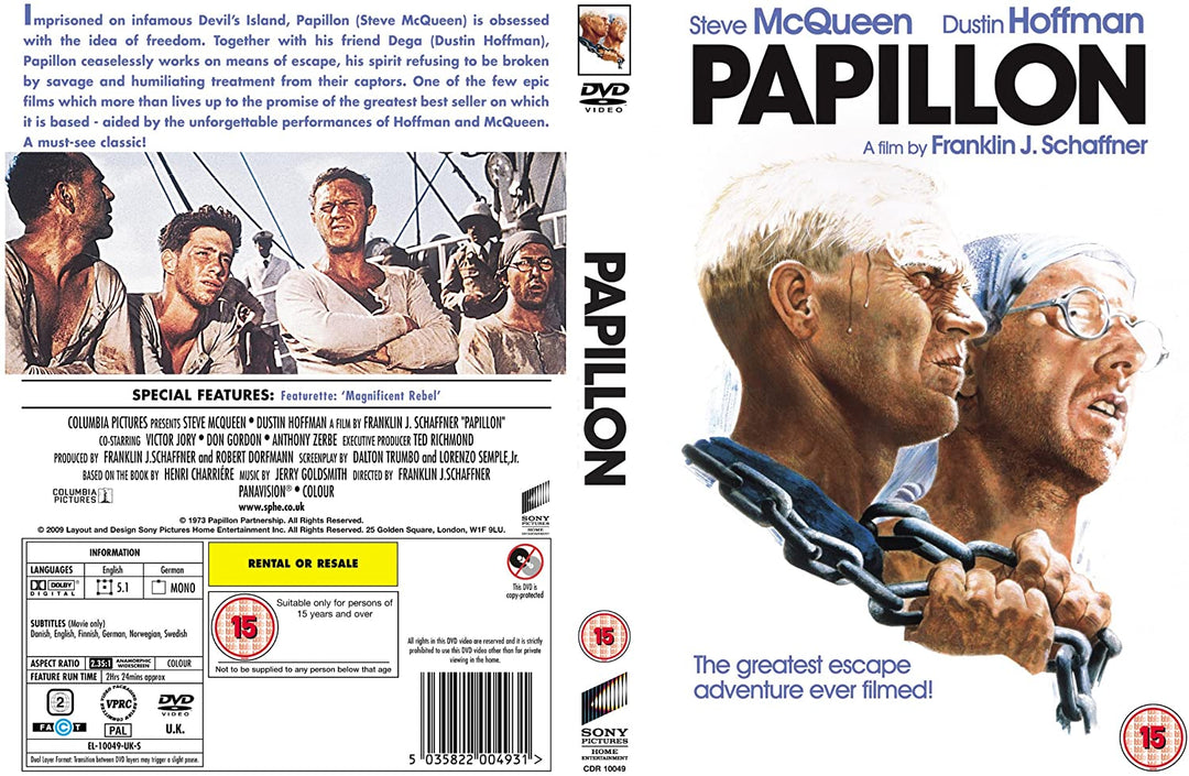 Papillon [1973] [1974] - Crime/Drama [DVD]