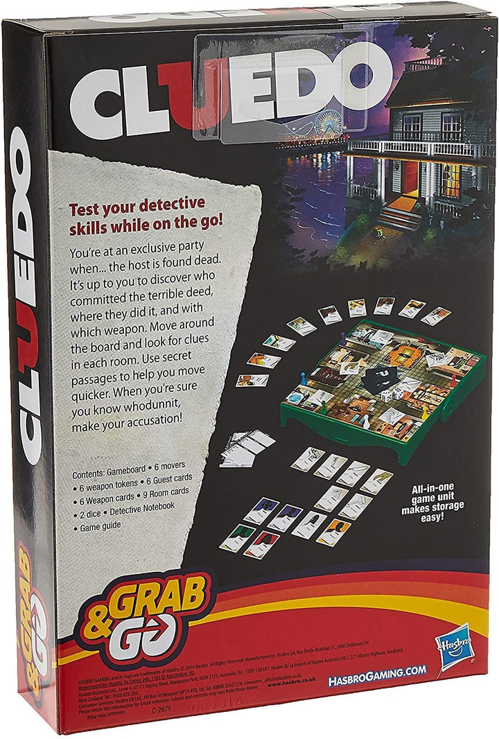 Hasbro Gaming Cluedo Grab & Go Game - Yachew