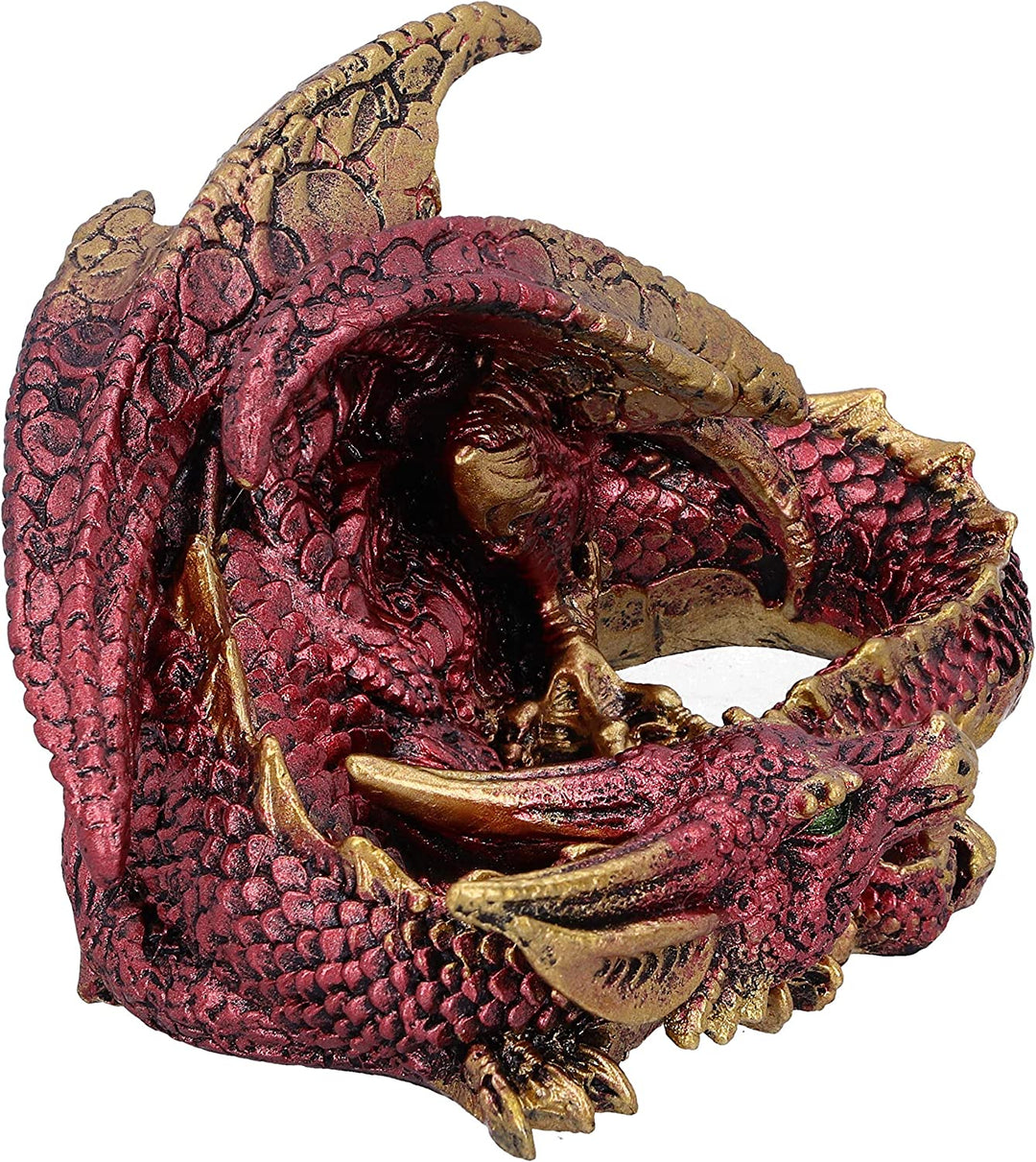 Nemesis Now Aaden Red and Golden Resting Dragon Figurine, 10.2cm, U5289S0