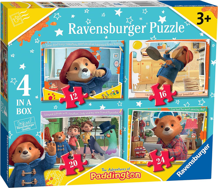 Ravensburger The Adventures of Paddington 4 in Box (12, 16, 20, 24 Piece) Jigsaw Puzzles for Kids