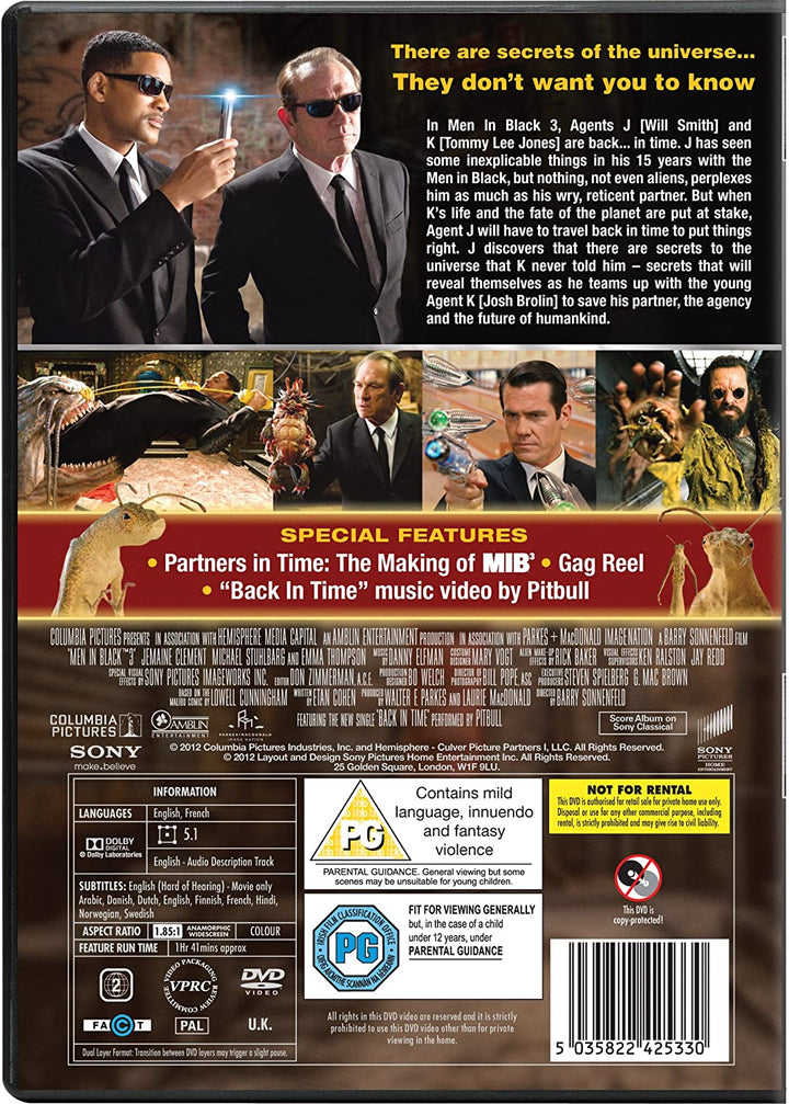 Men In Black 3 [2012] - Sci-fi/Action [DVD]