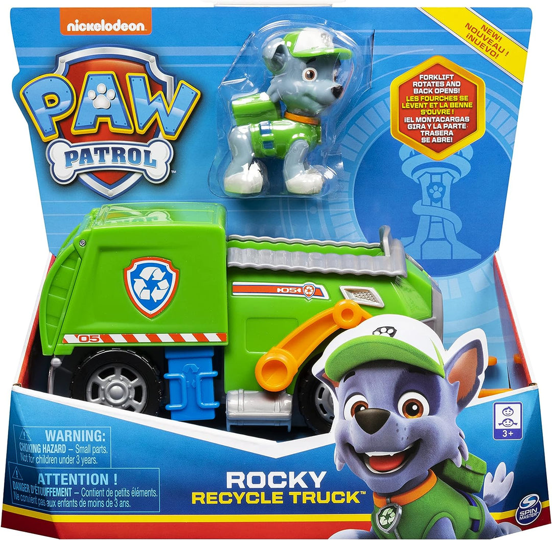 PAW Patrol, Rocky’s Recycling Truck Vehicle with Collectible Figure
