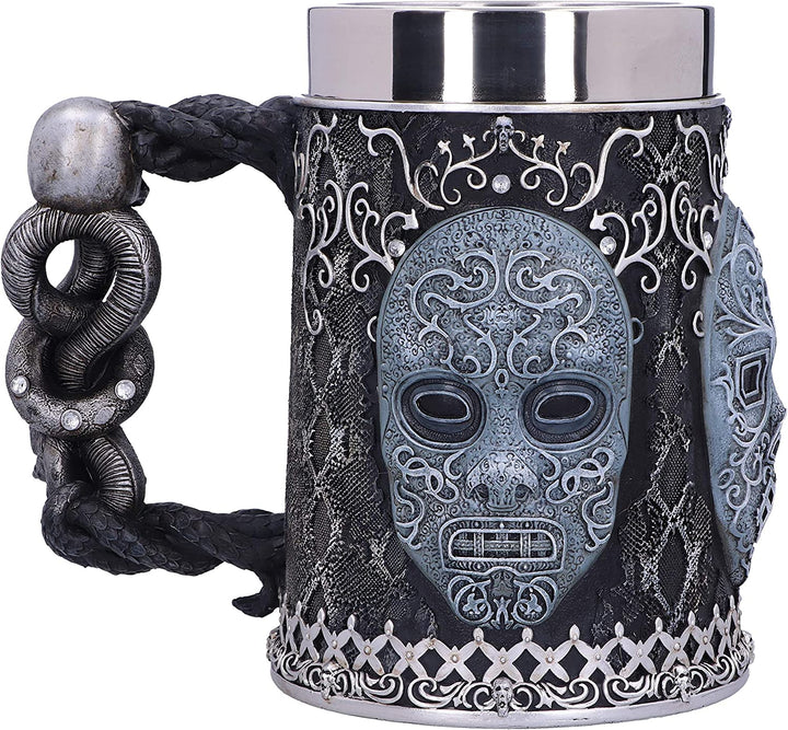 Nemesis Now Harry Potter Death Eater Mask Voldemort Collectable Tankard, Resin, Black Silver, 15.5cm