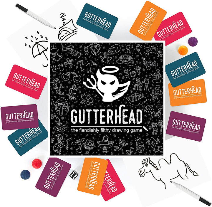 Gutterhead – Das Brettspiel für Erwachsene mit urkomisch schmutzigen Kritzeleien (Partyspiel für A