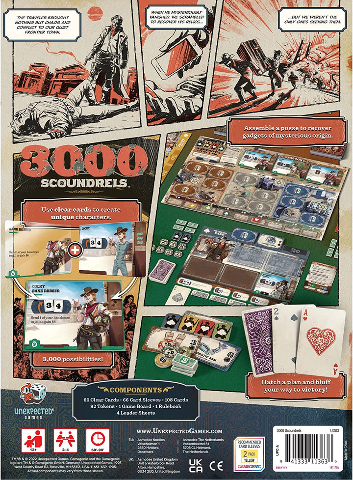 Unexpected Games | 3000 Scoundrels | Board Game | Ages 12+ | 2-4 Players |