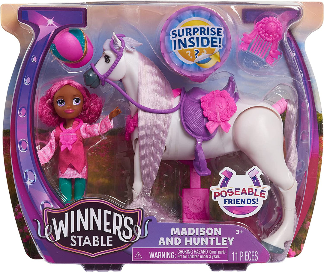 JP Winner's Stable WNN00300 Winner's Stable Doll and Horse Madison and Huntley,