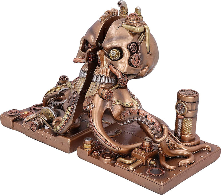 Bronze Steampunk Octonium Bookends Mechanical Octopus Shelf Ends