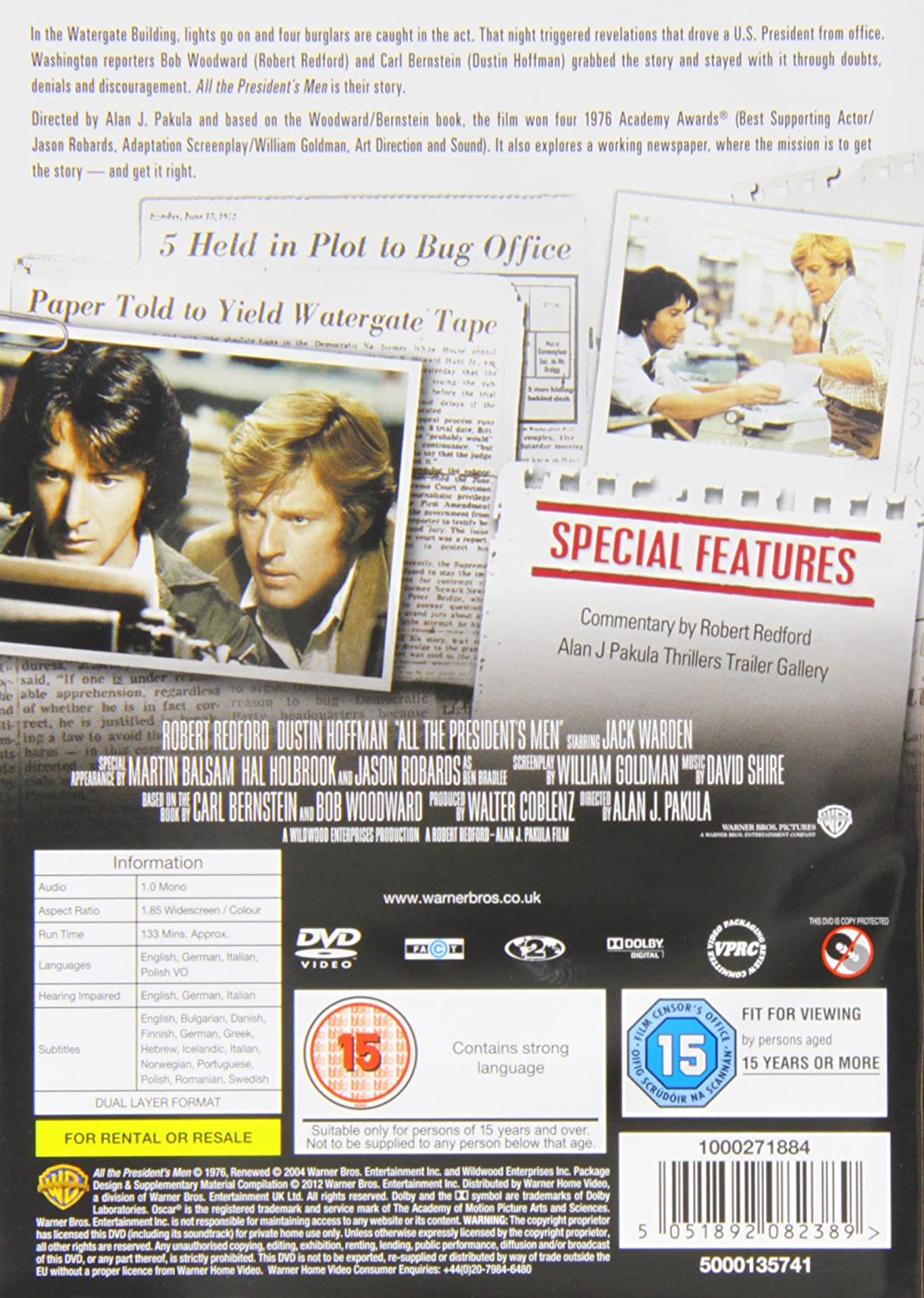 All The President's Men – Drama/Krimi [DVD]