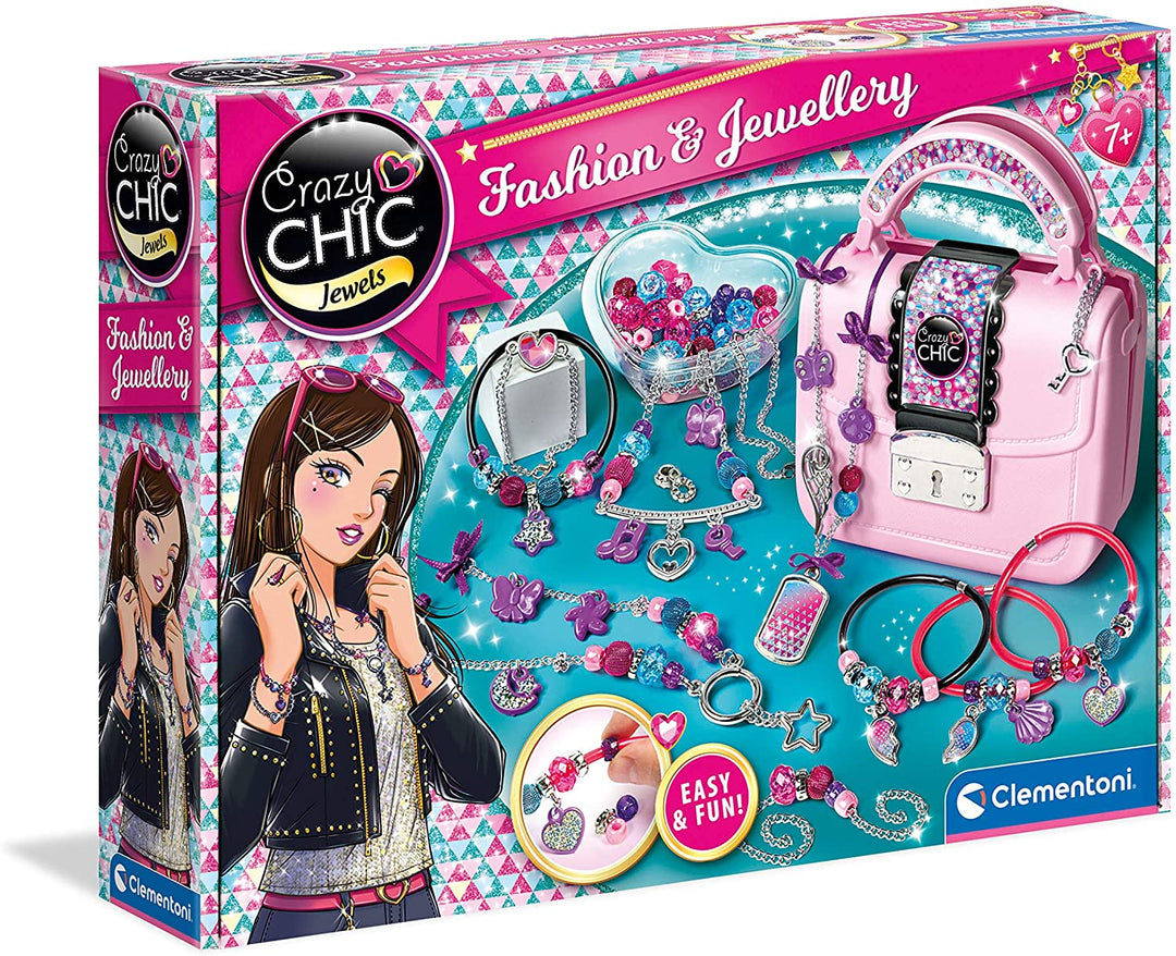 Clementoni 18598 Crazy Chic Fashion & Jewellery Kit for Children, Ages 7 Years P