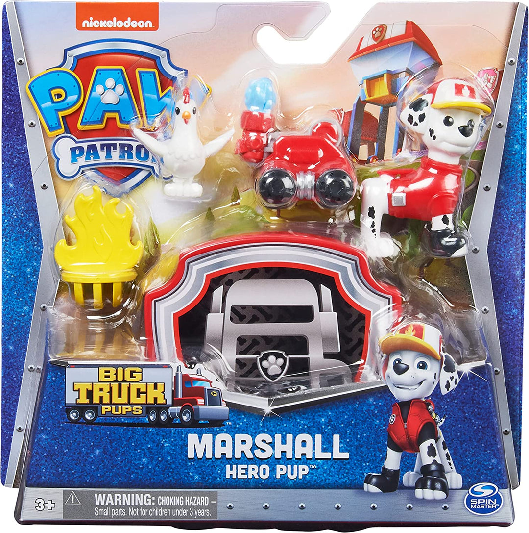 PAW Patrol, Big Truck Pups Marshall Action Figure with Clip-on Rescue Drone