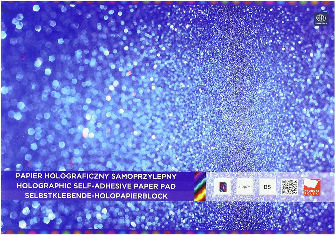 Interdruk ZEPAHOB5 Holographic Paper Pad B5 6, Multi-Color
