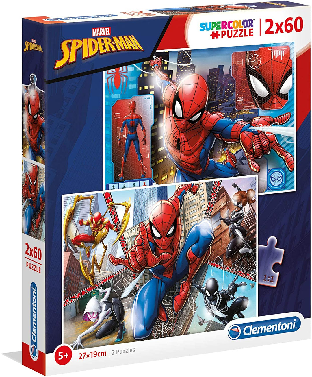 Clementoni - 21608 - Supercolur Puzzle for children - Spiderman - 2 x 60 Pieces Puzzle