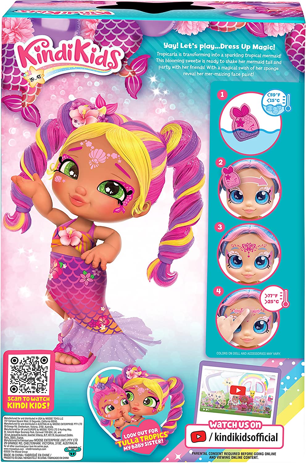 Kindi Kids Dress Up Magic Tropicarla Mermaid Face Paint Doll