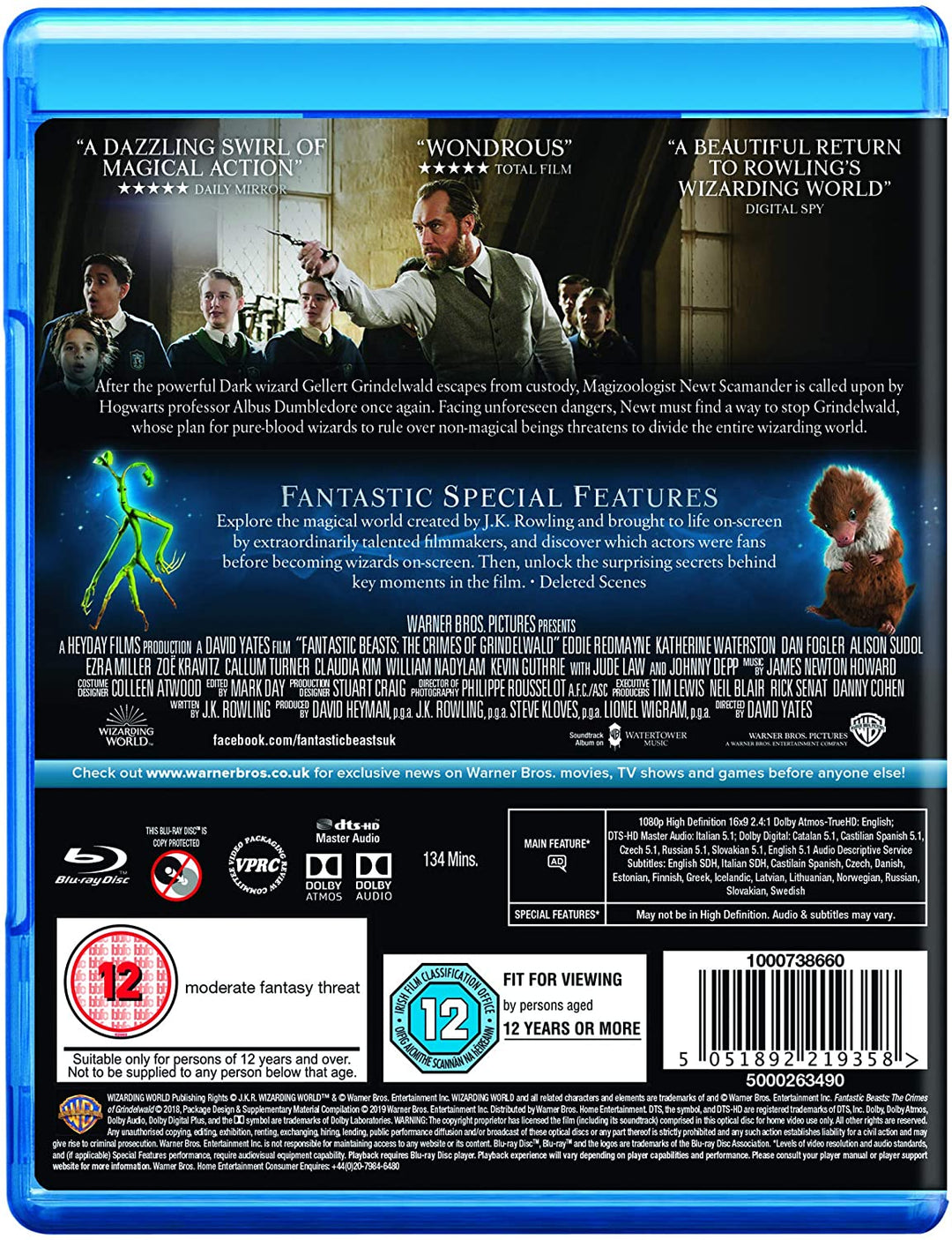 Fantastic Beasts: The Crimes of Grindelwald - Fantasy/Adventure [Blu-Ray]