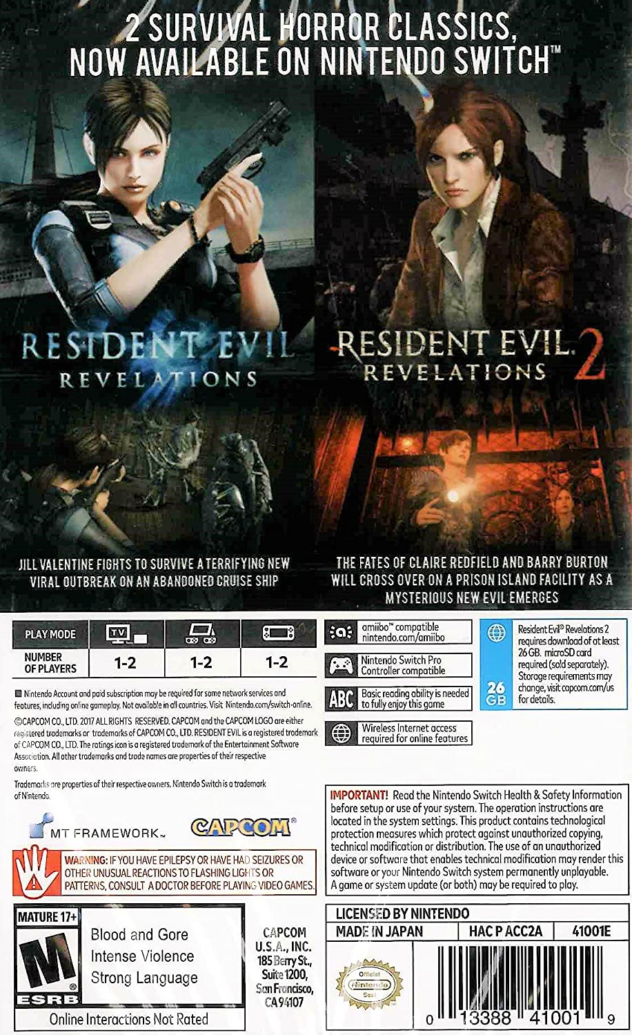Resident Evil Revelations 1+2 Switch Us Remastered (Teil 2 Ciab) [German Version]