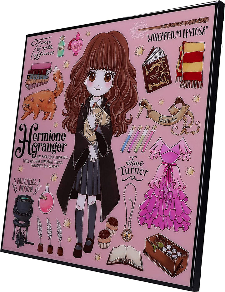 Nemesis Now Harry Potter Hermione Grainger Cartoon Crystal Clear Art, Pink, 32cm