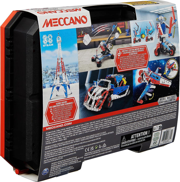 MECCANO Maker’s Toolbox, 437-Piece Intermediate STEAM Model-Building Kit for Open-Ended Play