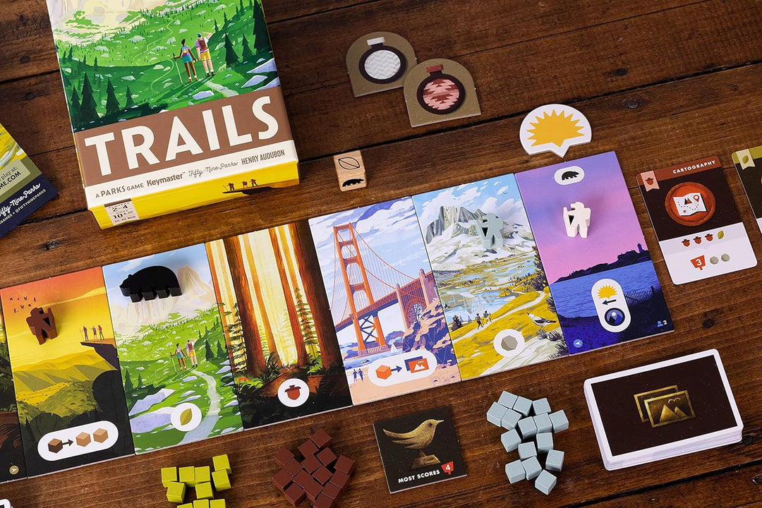 Keymaster Games | Trails: A Parks Game | Board Game | Ages 10+ | 2-4 Players | 2