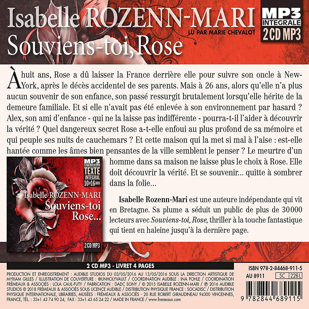 Souviens-Toi Rose... (Integrale Mp3), Lu Par Marie Chevalot [Audio CD]