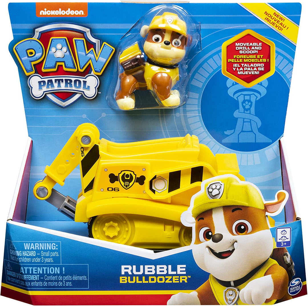 PAW Patrol, Rubble’s Bulldozer Vehicle with Collectible Figure, for Kids Aged 3