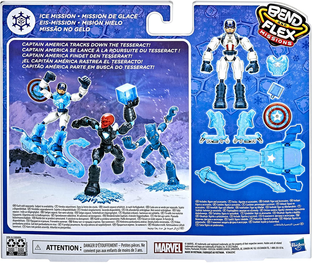 Hasbro Marvel Avengers Bend and Flex Missions Captain America Ice Mission Figure