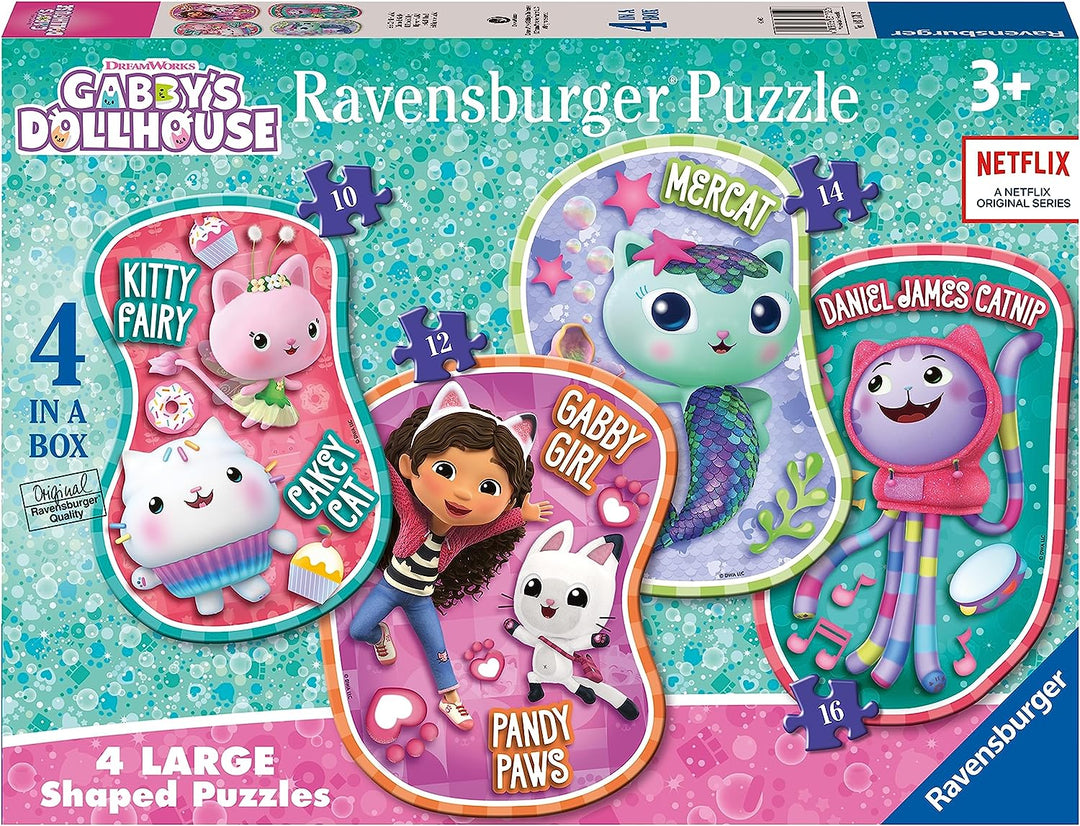 Ravensburger 3170 Gabby's Dollhouse 4 Large Shaped Jigsaw Puzzles for Kids Age 3