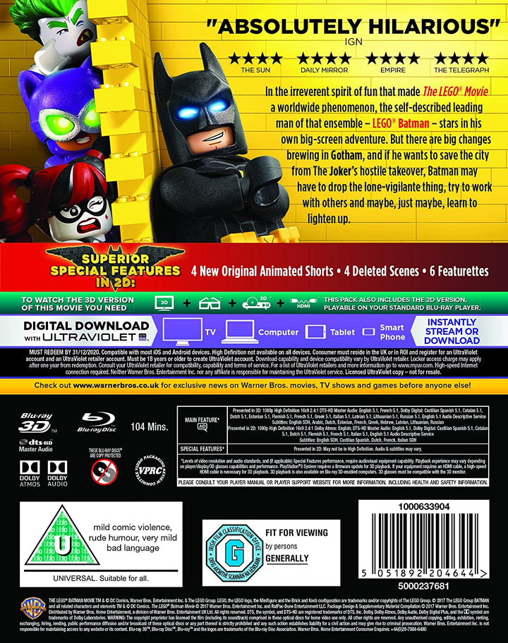 The LEGO Batman Movie Digital Download] [2017] - Adventure/Action [Blu-Ray]