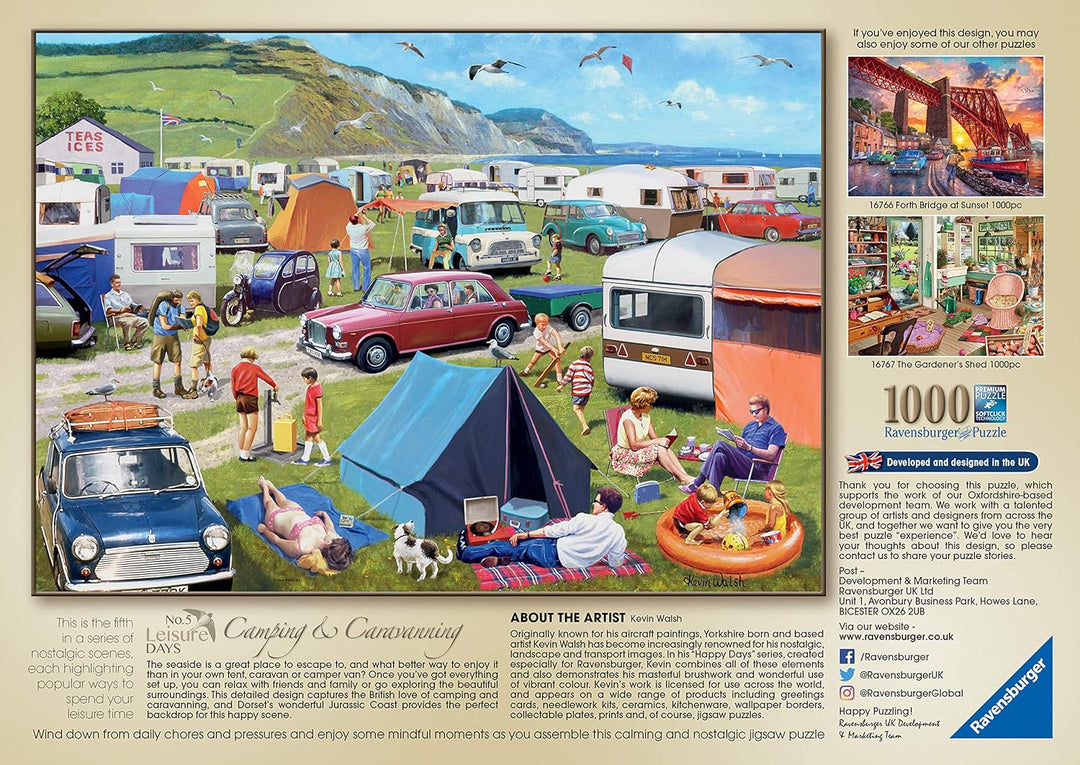 Ravensburger Leisure Days No.5 Camping & Caravanning 1000 Piece Jigsaw Puzzle for Adults Age 12 Years Up