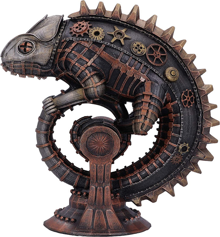 Bronze Mechanical Chameleon Steampunk Lizard Figurine