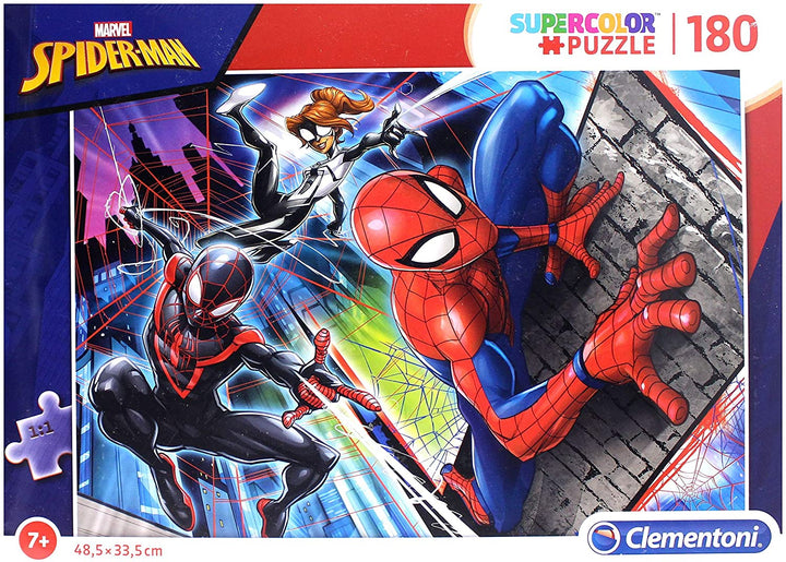 Clementoni 29293 Spiderman 29293-Supercolor Jigsaw Puzzle Man-180 Pieces, Multi