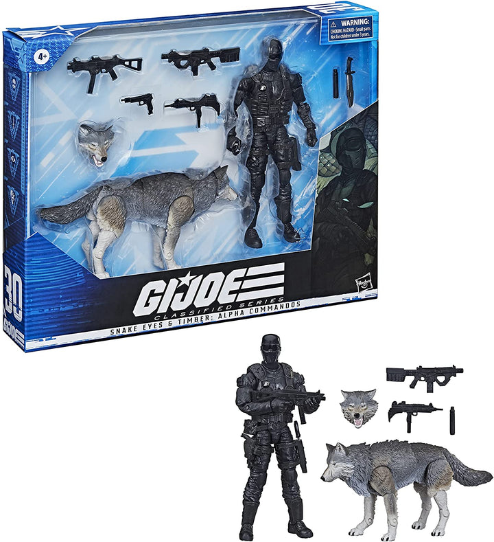 G.I. Joe Classified Series Snake Eyes & Timber: Alpha Commando 30 Figures - Premium Collectible Toys 6" Scale in Distinctive Art Packaging