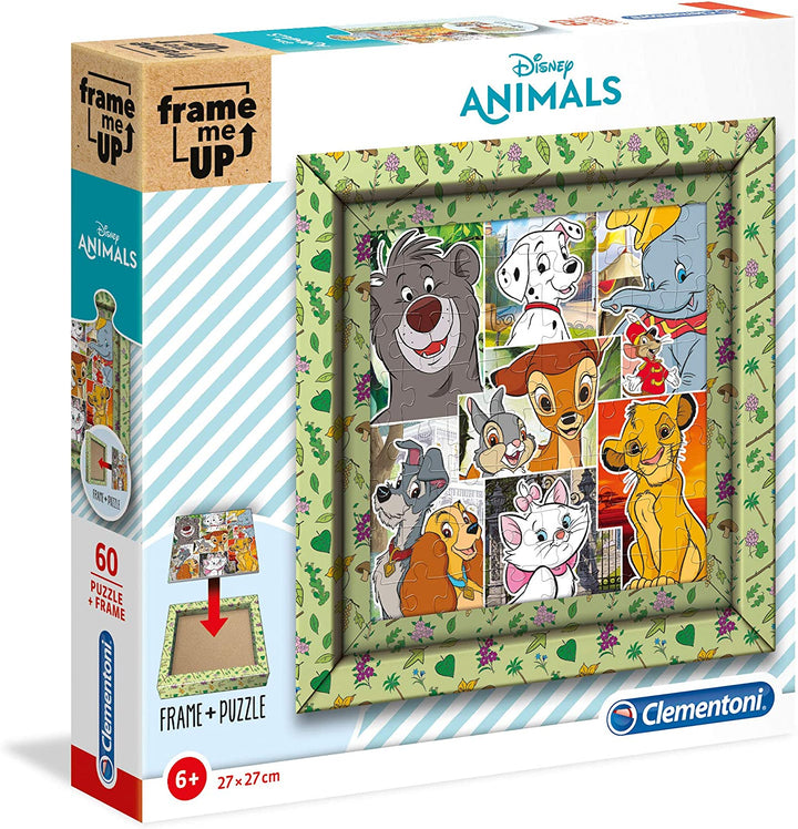 Clementoni - 38804 - Frame Me Up - Disney Animals - 60 pieces - Made in Italy - puzzle - ages 6 years plus