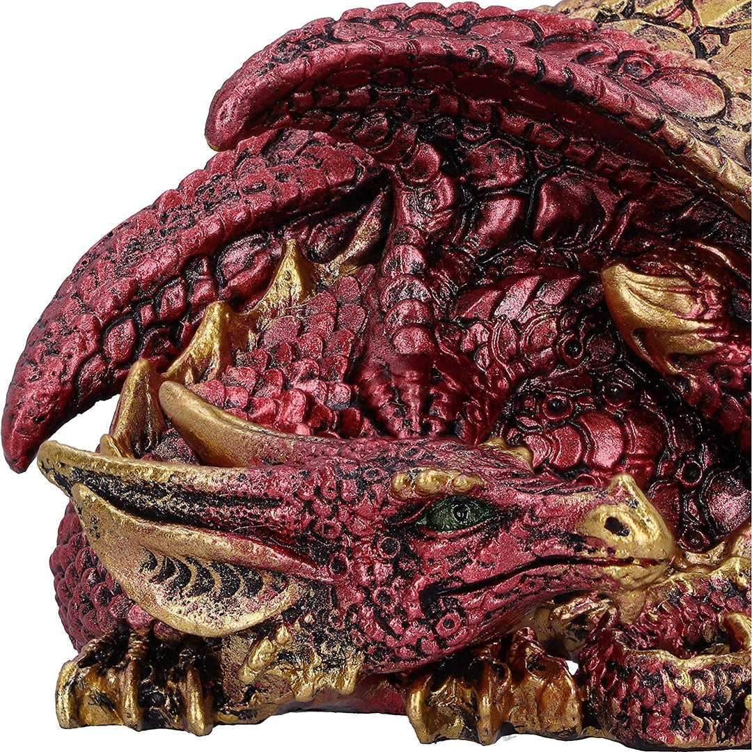 Nemesis Now Aaden Red and Golden Resting Dragon Figurine, 10.2cm, U5289S0