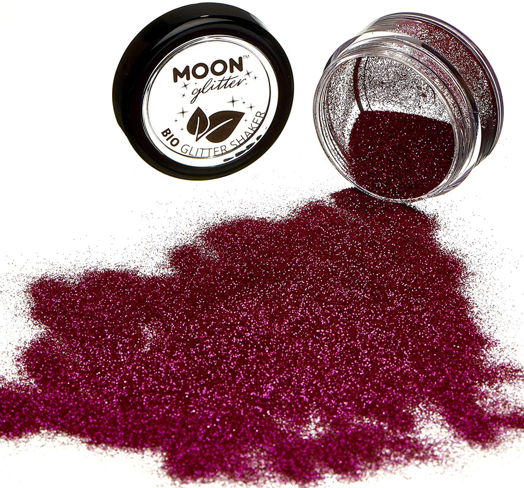 Biodegradable Eco Glitter Shakers by Moon Glitter Dark Rose Cosmetic Bio Festival Makeup Glitter for Face, Body, Nails, Hair, Lips