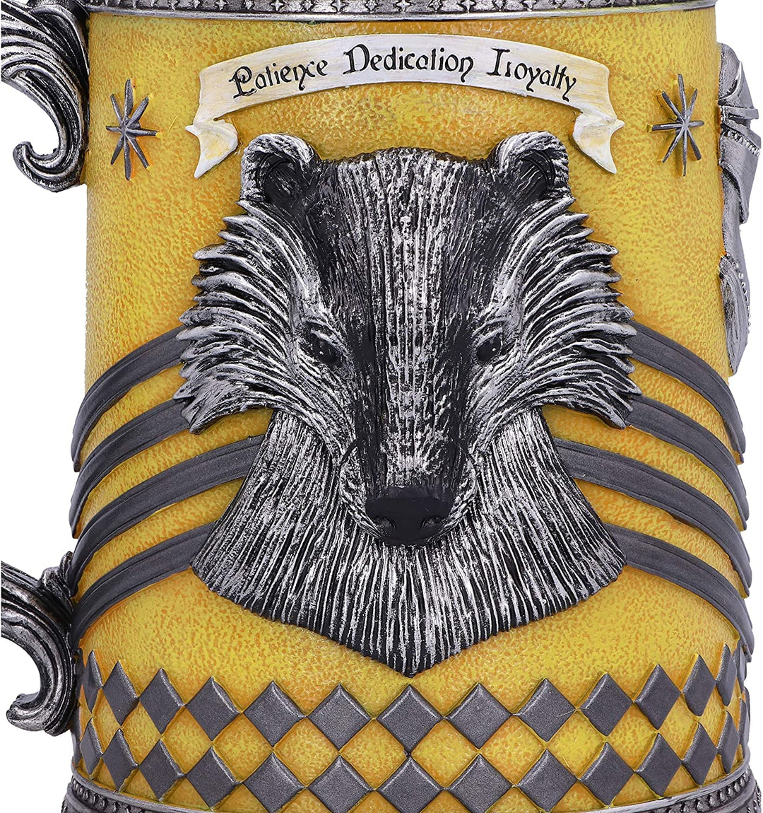 Nemesis Now Officially Licensed Harry Potter Hufflepuff Hogwarts House Collectible Tankard Yellow 15.5cm