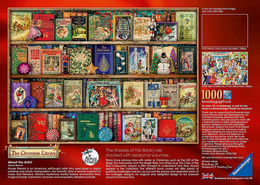 Ravensburger 19801 The Christmas Library, 1000pc