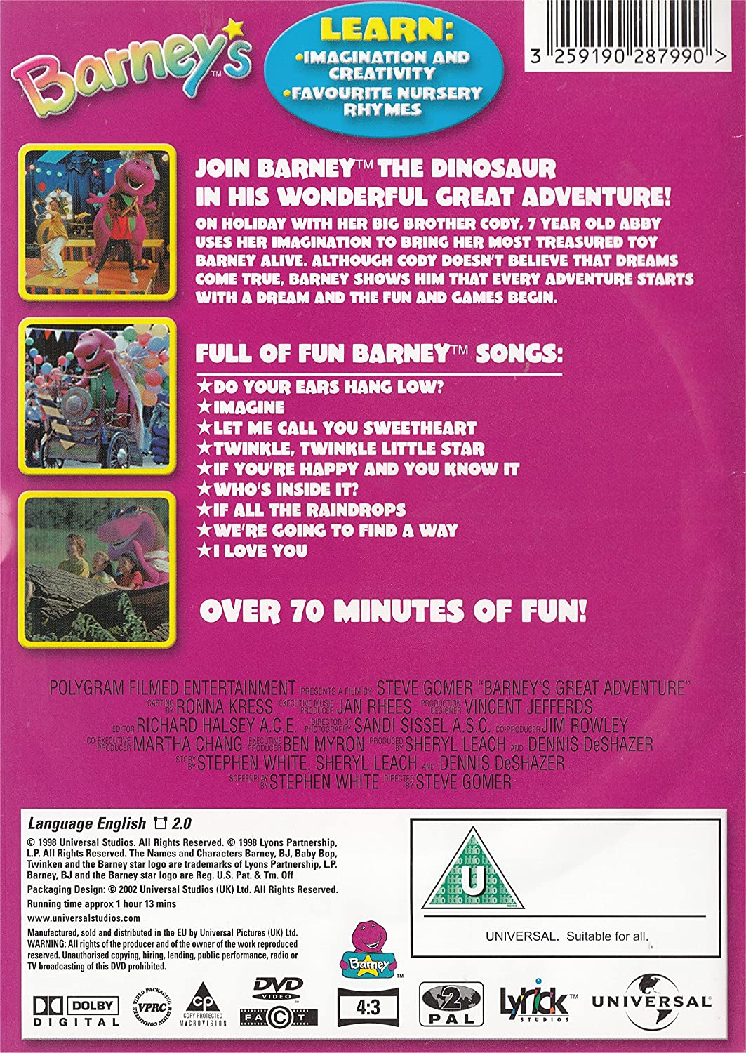 Barney's Great Adventure  [1998] [DVD]