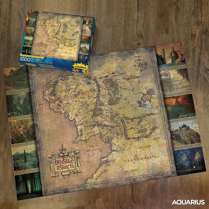 AQUARIUS 65370 Lord of The Rings Map 1000 Piece Jigsaw Puzzle, Multi-Colored, On