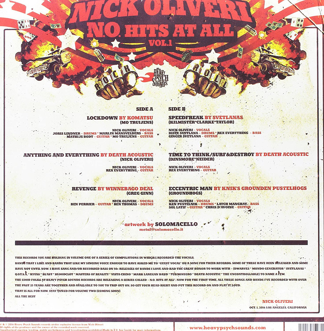 Nick Oliveri - N.O. Hits At All - Volume One [Vinyl]