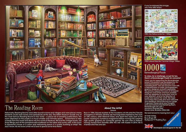 Ravensburger 19846 The Reading Room 1000 Piece