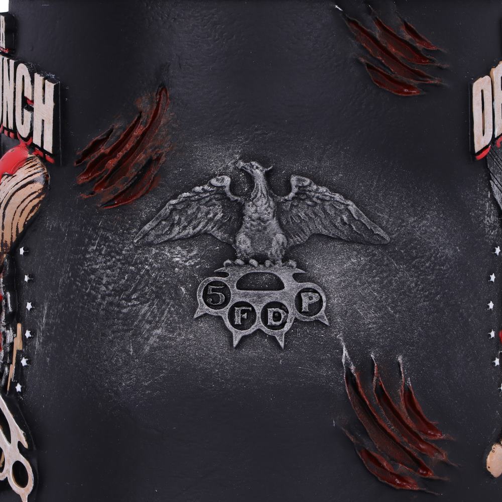 Nemesis Now B4654N9 Five Finger Death Punch Tankard 15cm, Resin w/Stainless Steel Insert, Black