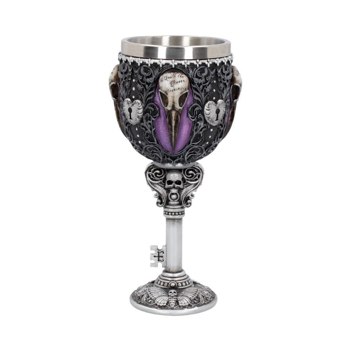 Nemesis Now B4725P9 Edgar's Raven Goblet 18cm, Resin w. Stainless Steel