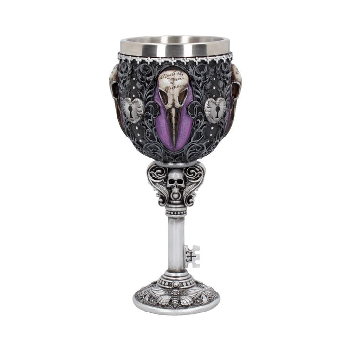 Nemesis Now B4725P9 Edgar's Raven Goblet 18cm, Resin w. Stainless Steel