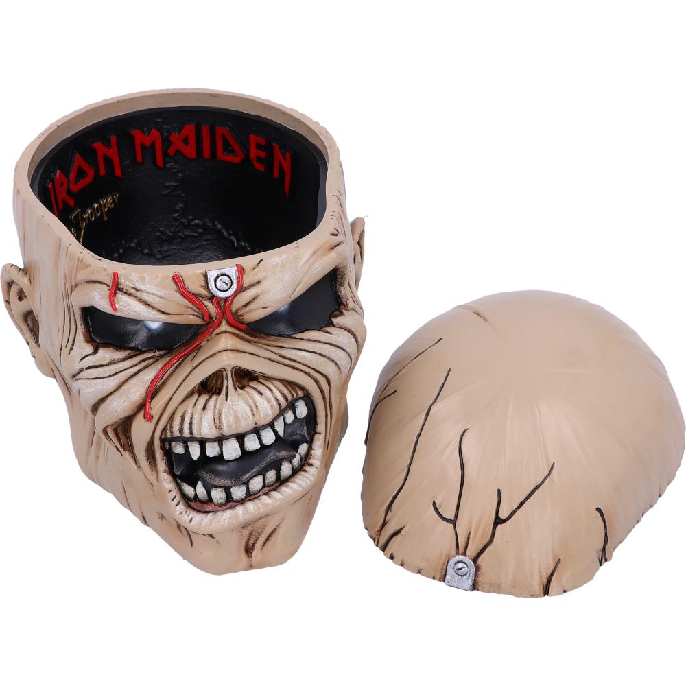 Nemesis Now Iron Maiden Eddie The Trooper Head Trinket Box, Polyresin, Beige, One Size