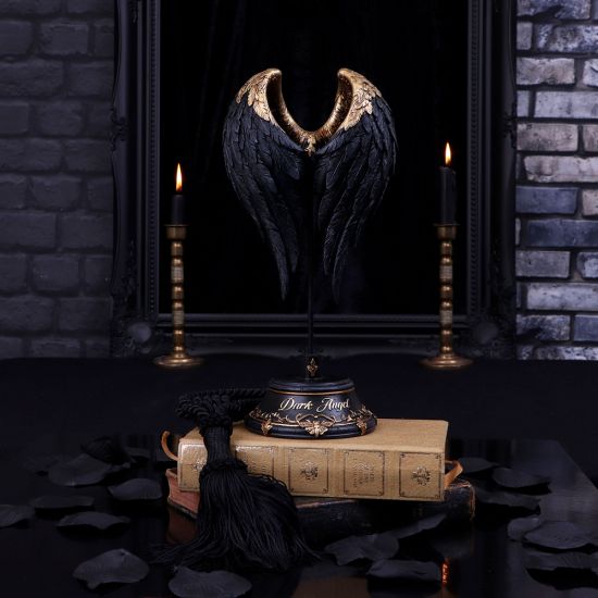 Nemesis Now Dark Angel Gothic Fallen Fae Wing Figurine, Black, 26cm