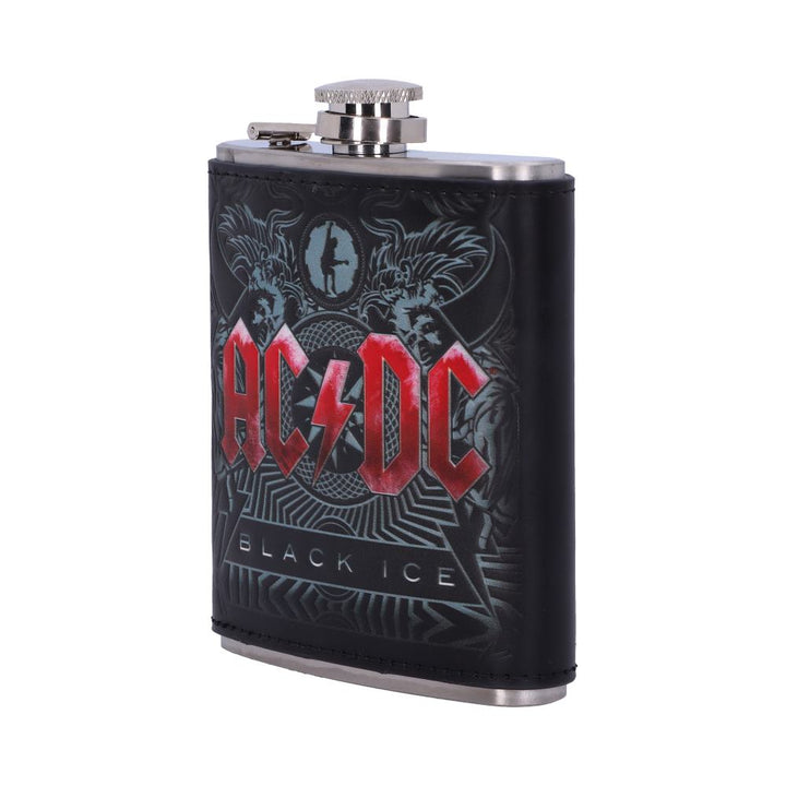 Nemesis Now offiziell lizenzierter Flachmann mit Prägung „AC/DC Black Ice Album“, Edelstahl, 7 oz