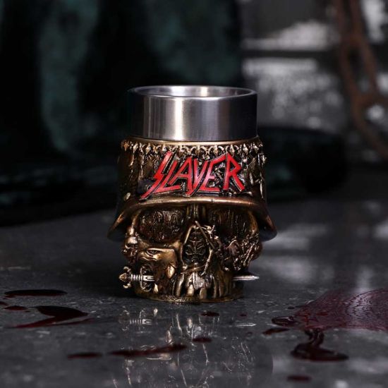 Nemesis Now Officially Licensed Slayer Eagle Helmet Skull Logo Shot Glass, Gold,