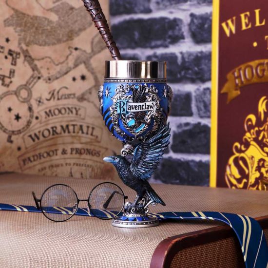 Nemesis Now Harry Potter Ravenclaw Hogwarts House Collectible Goblet, Blue Silver, 19.5cm