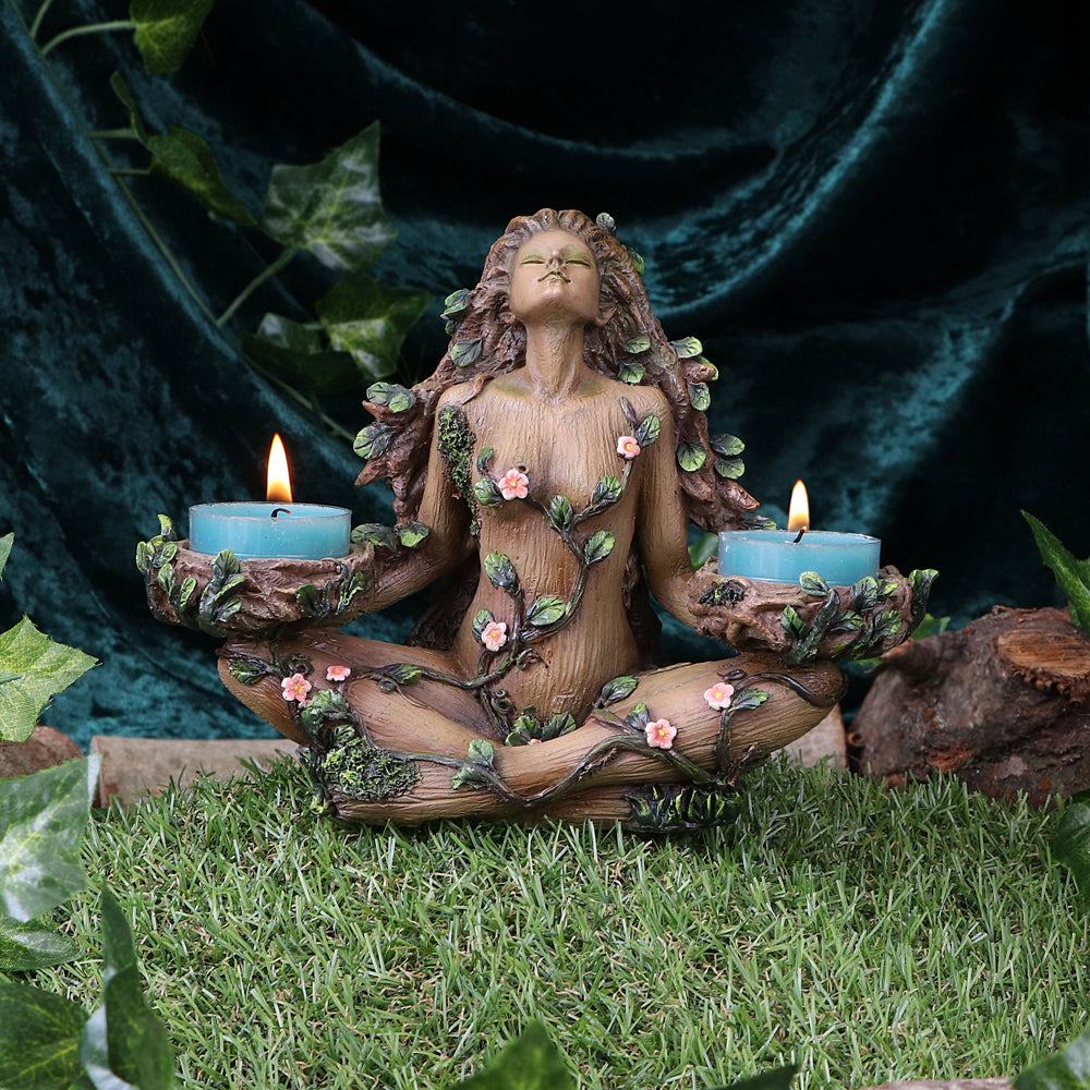 Nemesis Now Balance of Nature Female Tree Spirit Tealight Candle Holder, Brown,